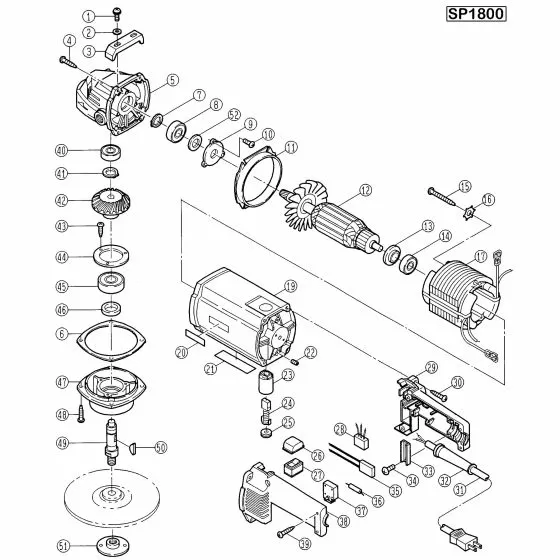 Ryobi SP1800I Spare Parts List Type: 1000059262